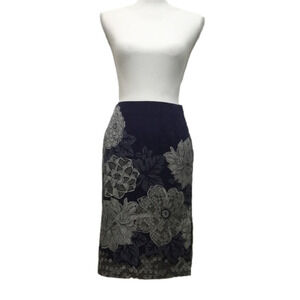TALBOTS Silk/Cotton Floral Print Pencil Skirt